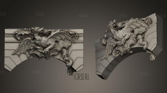 Stone Dragon stl model for CNC